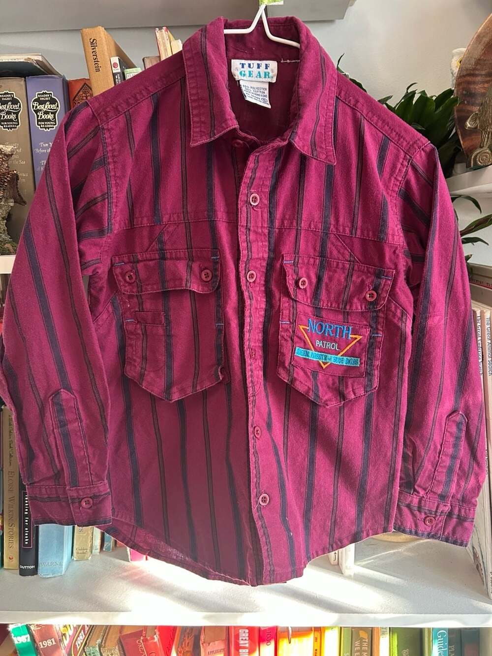Vintage Tuff Gear North Patrol Striped Button-Up Shirt kids Size 5